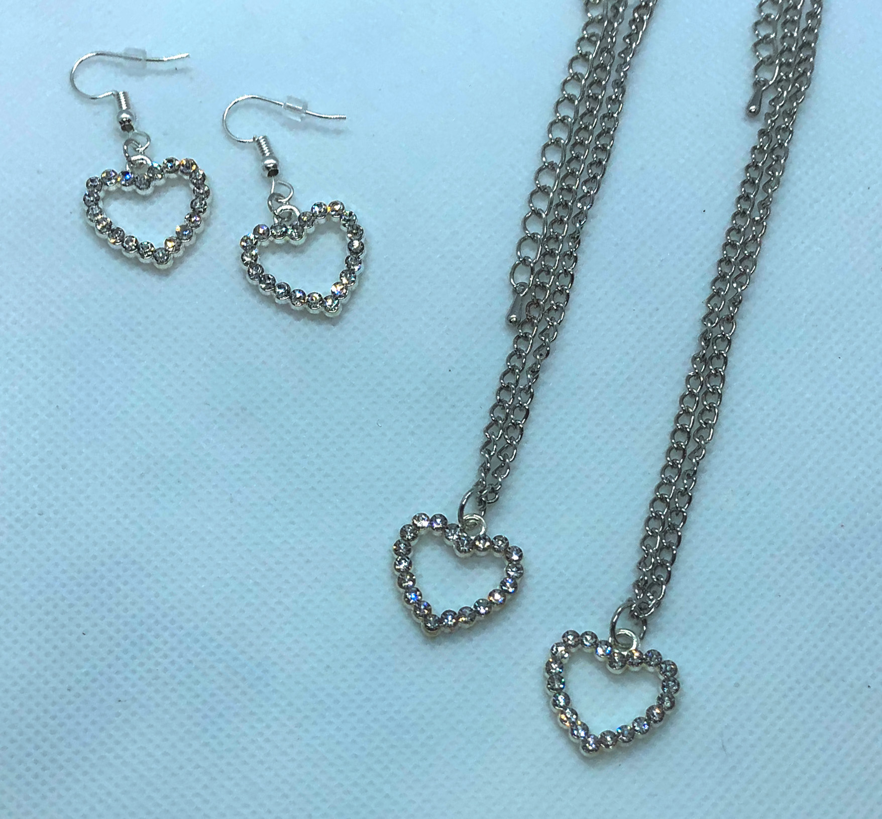 Silver Heart With Rhinestones Set - Image 2