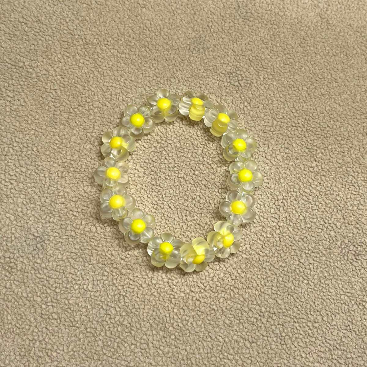 Clear / Yellow Daisy Bracelet