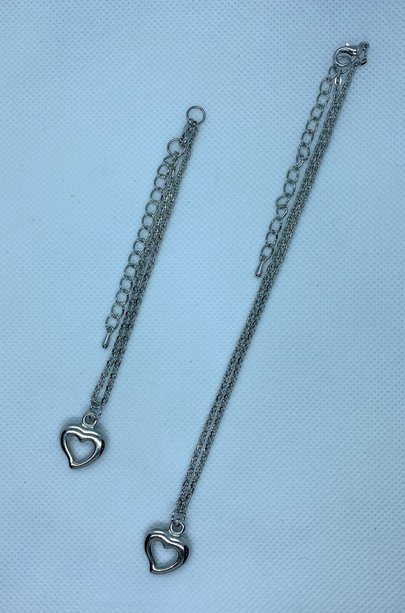 Silver Heart Chain Set